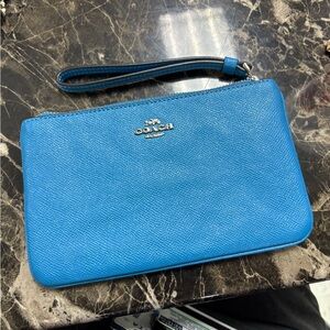 Coach Blue Wristlet Clutch